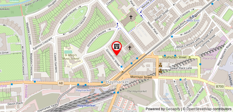 Bản đồ đến Khách sạn Hilton Edinburgh Grosvenor
