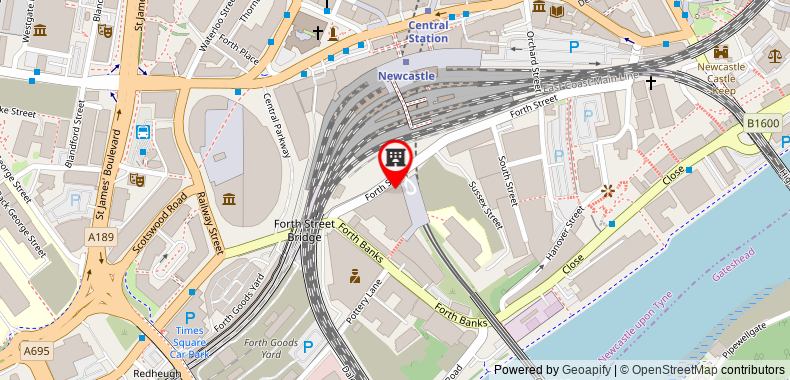 Bản đồ đến Crowne Plaza Newcastle - Stephenson Quarter
