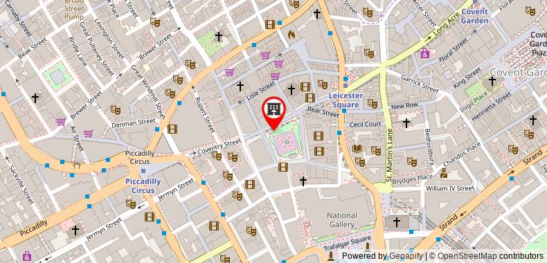 在地图上查看倫敦萊斯特廣場1號英迪格酒店