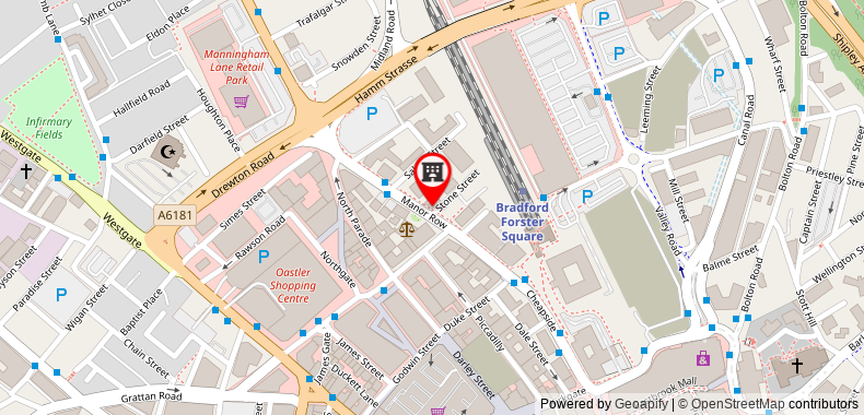 Bản đồ đến Lux Aparts Bradford Central