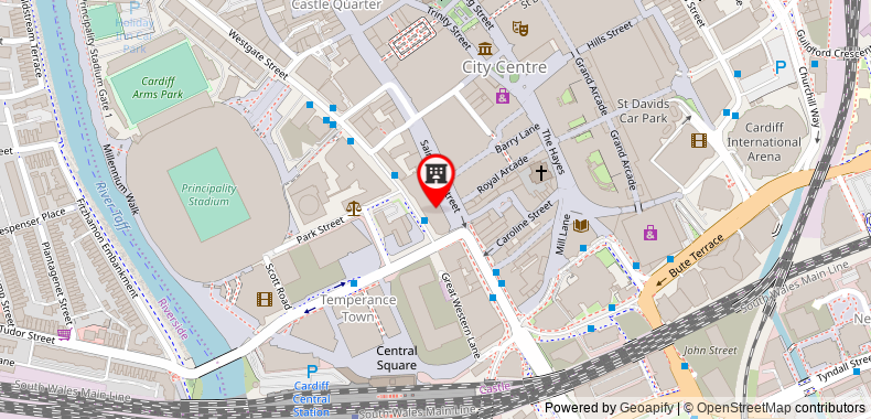 Bản đồ đến Khách sạn The Royal Cardiff