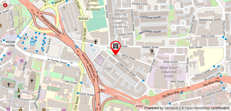 Bản đồ đến Cosy Escape - Studio Apartment in Coventry Centre