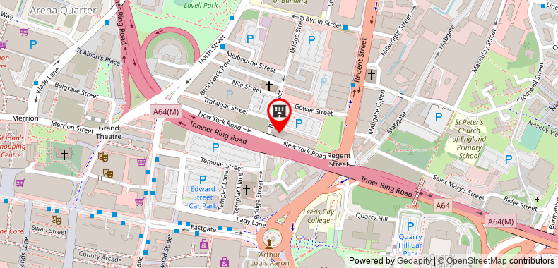 在地图上查看里茲市中心希爾頓歡朋酒店