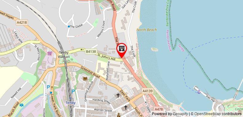The Albany Hotel on maps