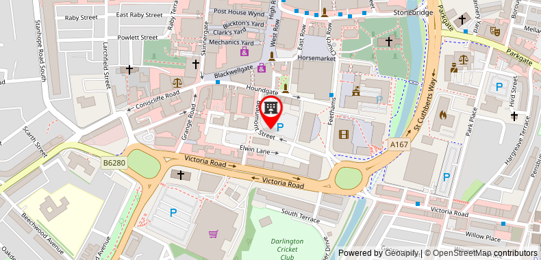 Bản đồ đến Premier Inn Darlington Town Centre