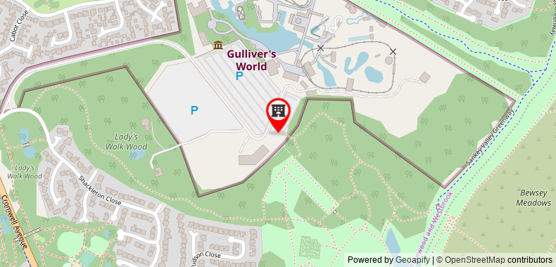 The Gulliver's Hotel on maps