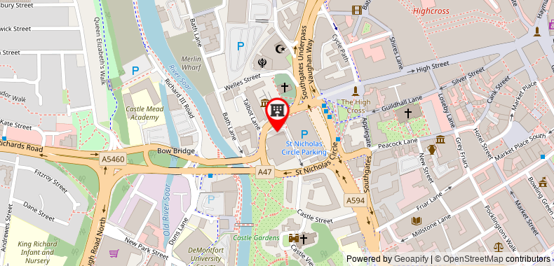 Holiday Inn Leicester City on maps