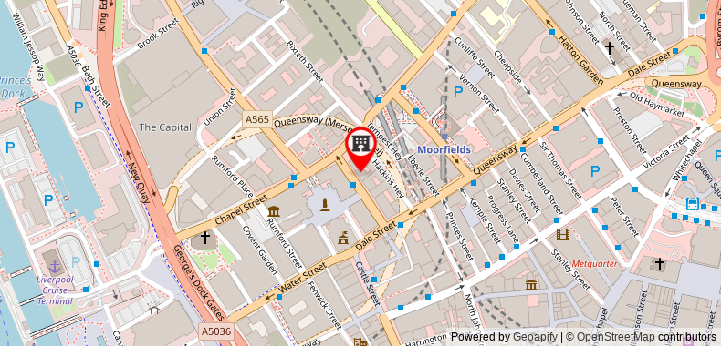 Travelodge Liverpool Central Exchange Street on maps