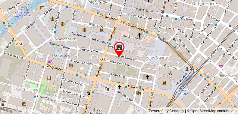 在地图上查看曼徹斯特市中心夢幻屋公寓