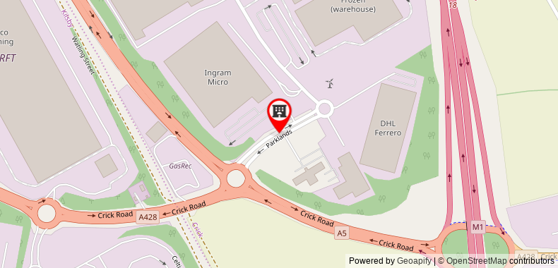 Ibis Rugby East Hotel on maps
