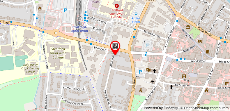 Bản đồ đến Modern Apartments in Stratford upon Avon with Parking WIFI and Netflix