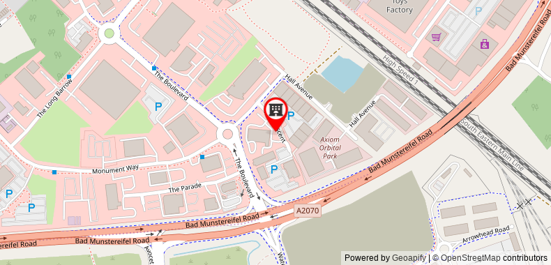 Premier Inn Ashford Central on maps