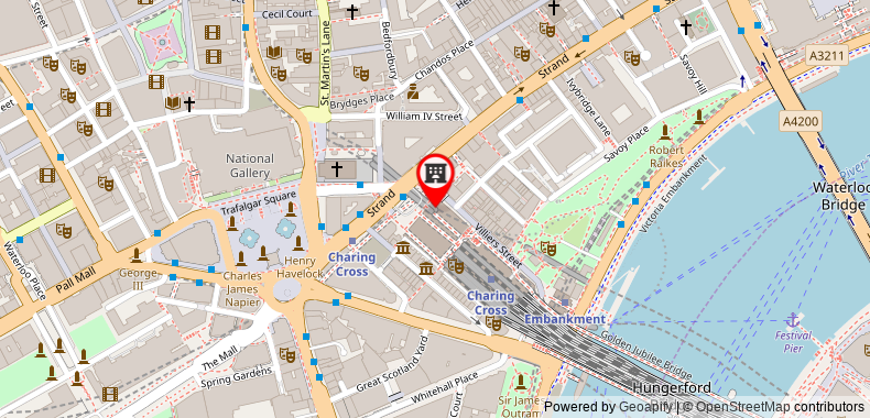 The Clermont London, Charing Cross on maps