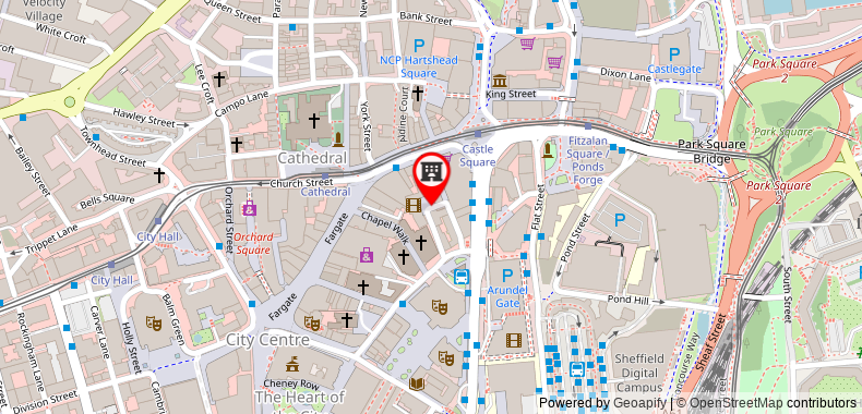 在地图上查看謝菲爾德貝斯特韋斯特謝菲爾德市中心卡特思酒店