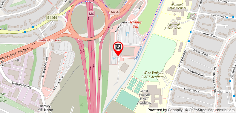 Holiday Inn Express Walsall M6 J10 on maps