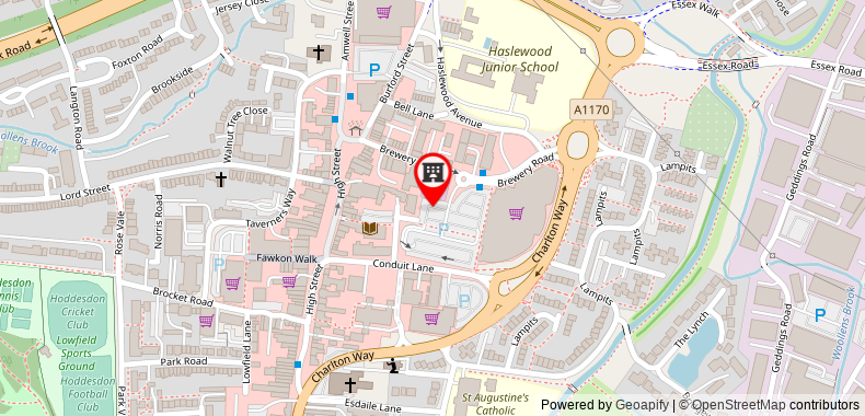 Bản đồ đến Velvet 2-bedroom apartment Clock House - Hoddesdon