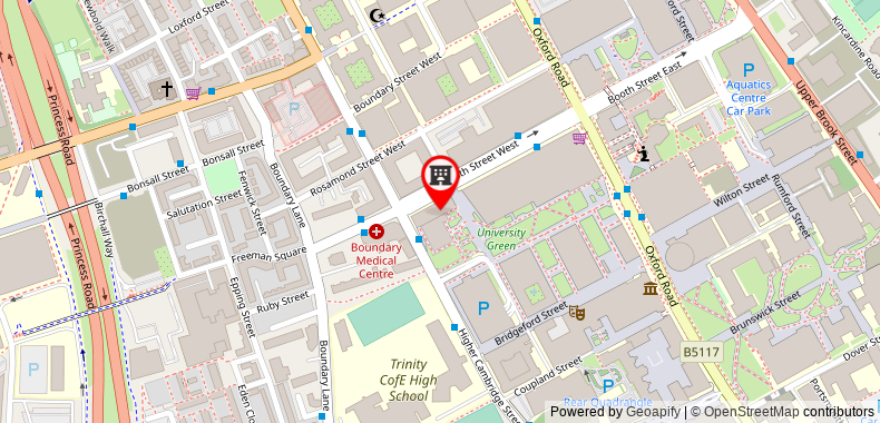 Bản đồ đến Hyatt House Manchester