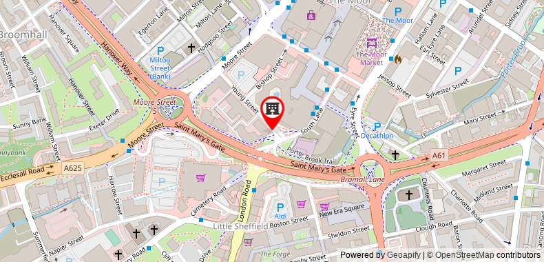 Bản đồ đến Premier Inn Sheffield City Centre - St. Mary s Gate