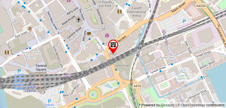 Bản đồ đến Khách sạn Radisson Blu Cardiff