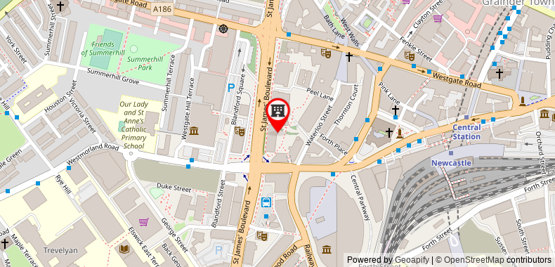 Holiday Inn Express Newcastle City Centre on maps