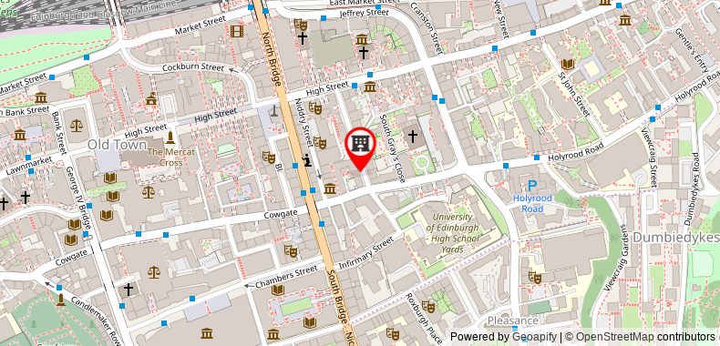 A&O Edinburgh City on maps
