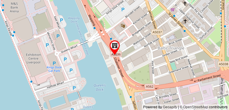 Bản đồ đến Khách sạn Campanile Liverpool - Queens Dock