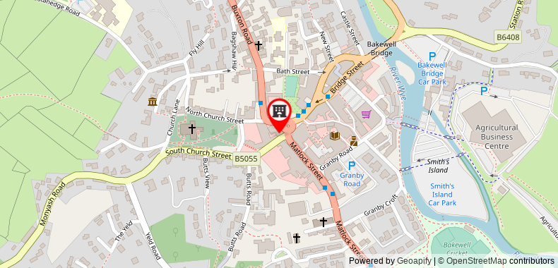 Bản đồ đến Khách sạn The Rutland Arms , Bakewell, Derbyshire