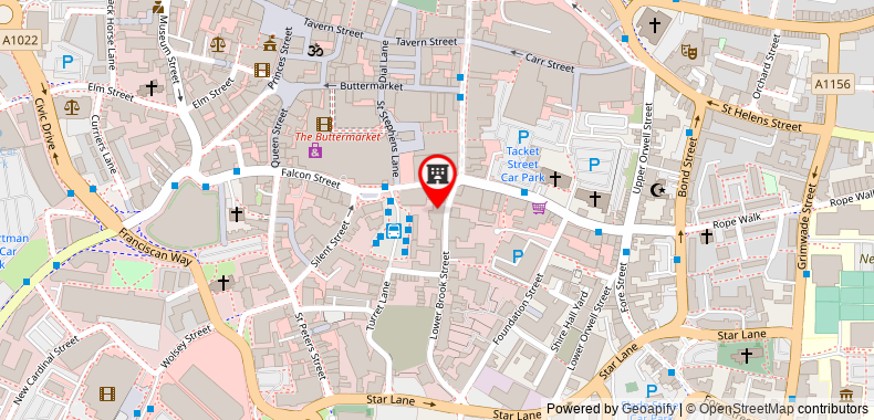 Bản đồ đến Ipswich Town Centre Apartment 1