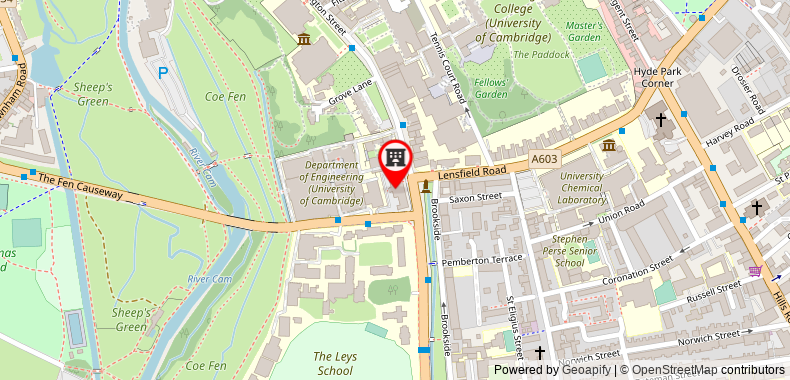 Royal Cambridge Hotel on maps
