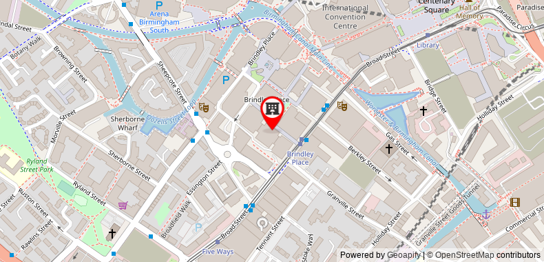 SACO Birmingham - Brindleyplace on maps