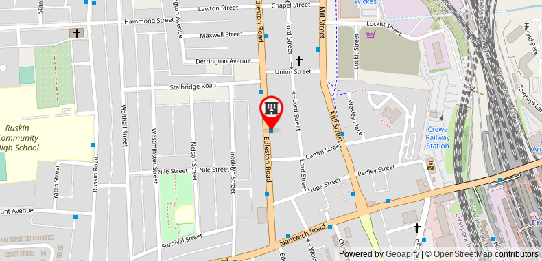 Bản đồ đến Crewe Rooms Edleston Road
