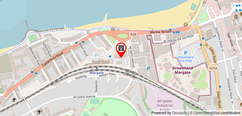 Premier Inn Margate on maps