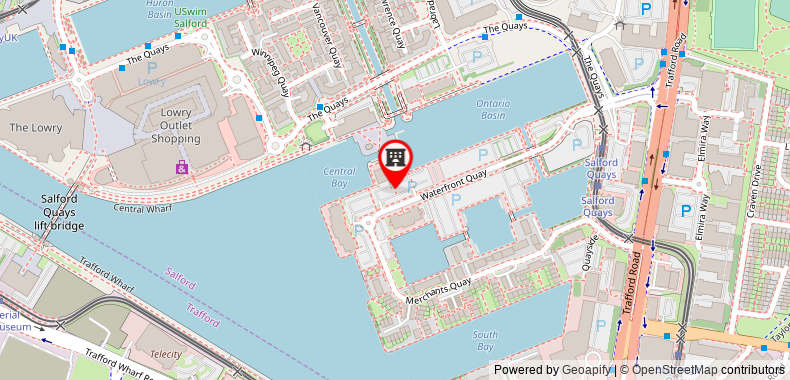 在地图上查看曼徹斯特 - 索爾福德碼頭智選假日酒店