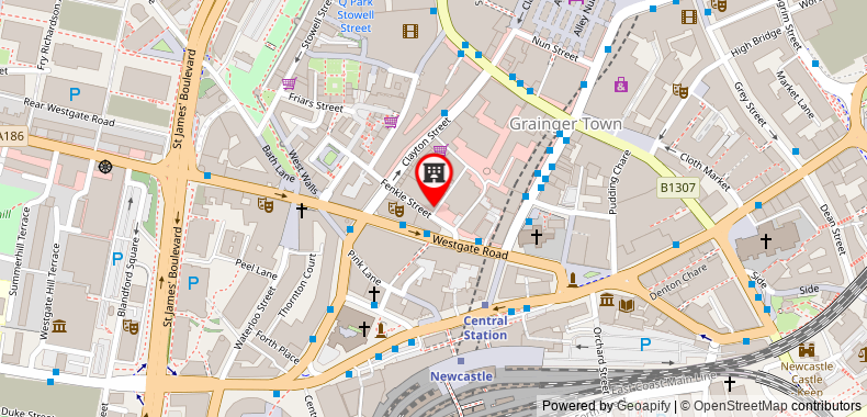 Bản đồ đến Khách sạn Indigo Newcastle