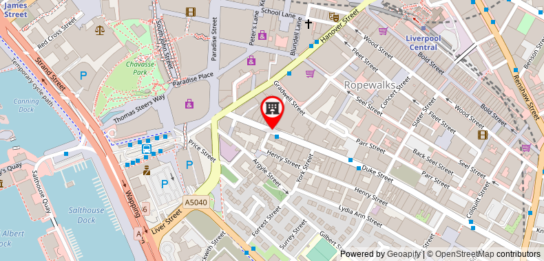在地图上查看65平方米2臥室公寓 (利物浦城市中心) - 有2間私人浴室