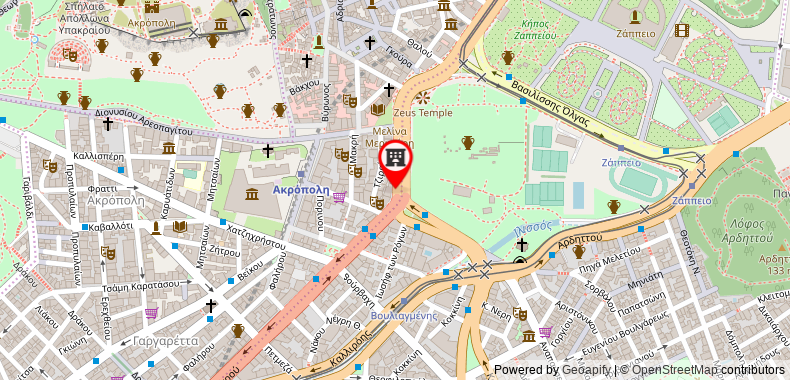 The Athens Gate Hotel on maps