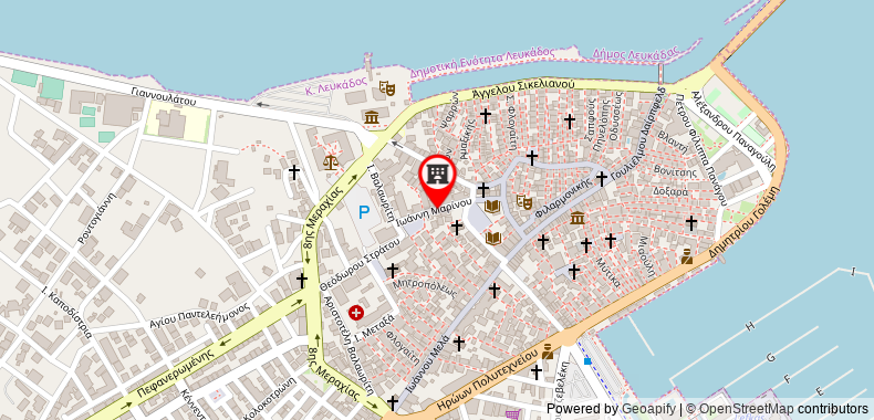 Bản đồ đến Lefkos Apt in Lefkada City Center!
