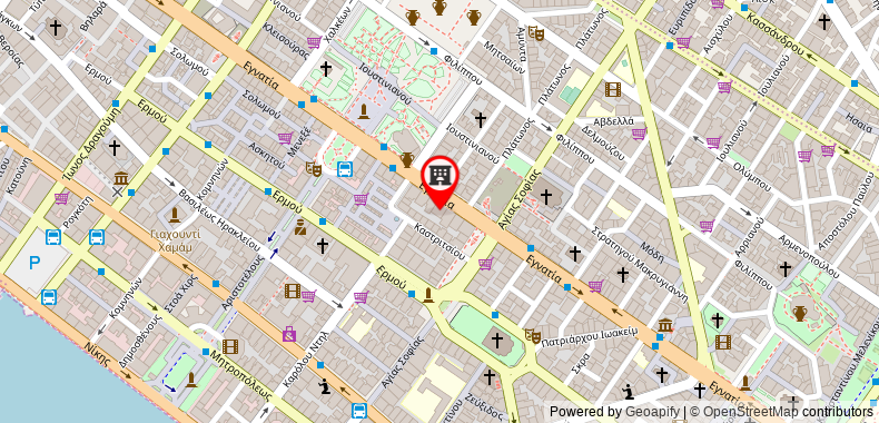 在地图上查看35平方米開放式公寓 (薩洛尼卡市中心) - 有1間私人浴室