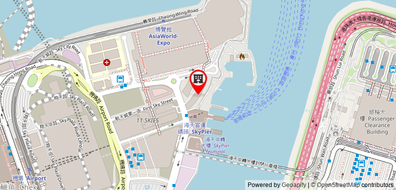 Bản đồ đến Khách sạn Hong Kong SkyCity Marriott