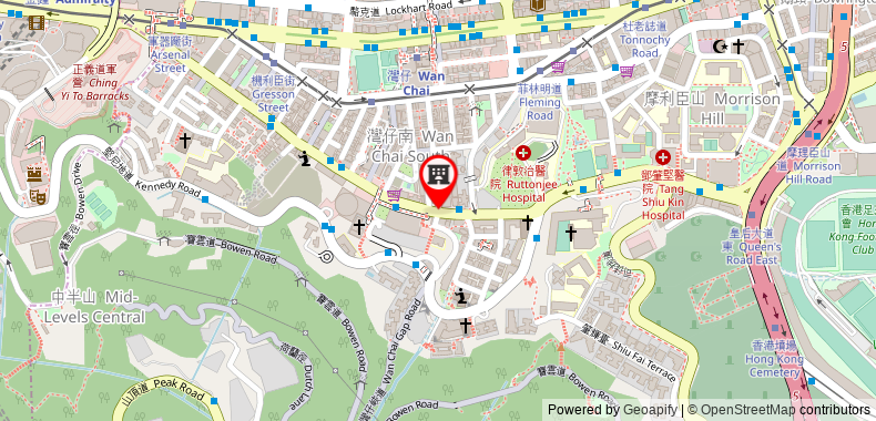 Bản đồ đến Khách sạn Indigo Hong Kong Island