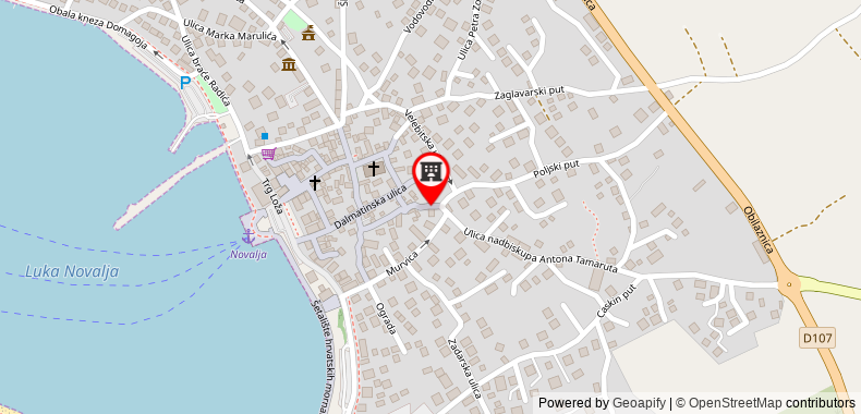 Bản đồ đến Novalja center house for rent