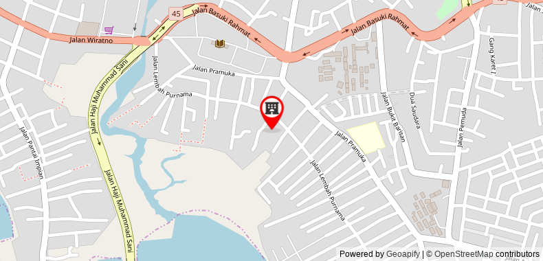 在地图上查看OYO1164瑪利蓋伊德歐酒店 - 丹戎檳榔Smkn2號