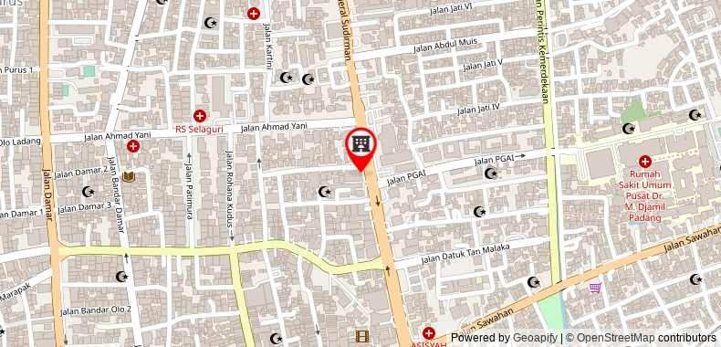 Bản đồ đến Khách sạn Daima Padang