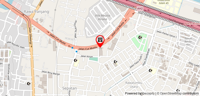 Bản đồ đến Khách sạn Merapi Merbabu Bekasi