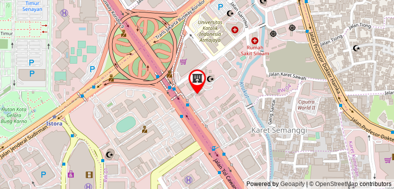 Bản đồ đến Khách sạn Crowne Plaza Jakarta