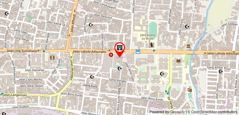 Bản đồ đến Khách sạn New Saphir Yogyakarta