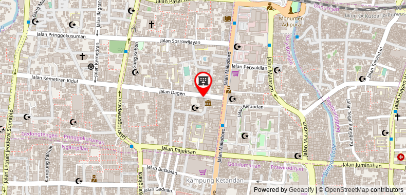 Bản đồ đến Khách sạn Whiz Malioboro Yogyakarta