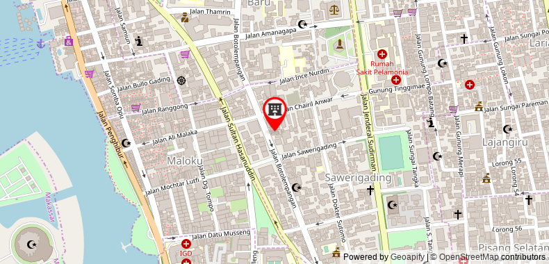 在地图上查看望加錫市中心皇后酒店-LIFE集團