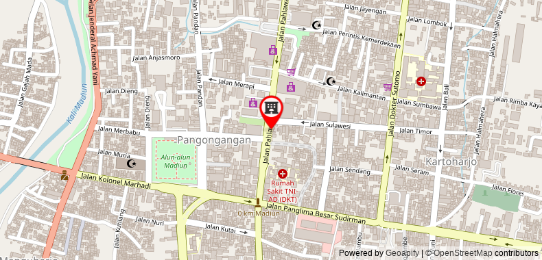 Bản đồ đến Khách sạn Votel Kartika Abadi Madiun