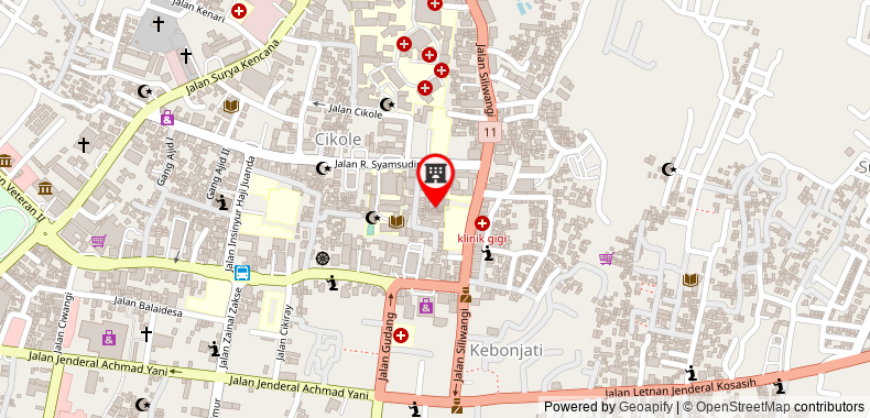 Bản đồ đến Khách sạn Horison Sukabumi